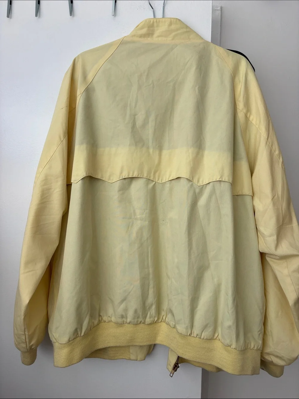Izod Pale Yellow Bomber Jacket with Tartan Lining